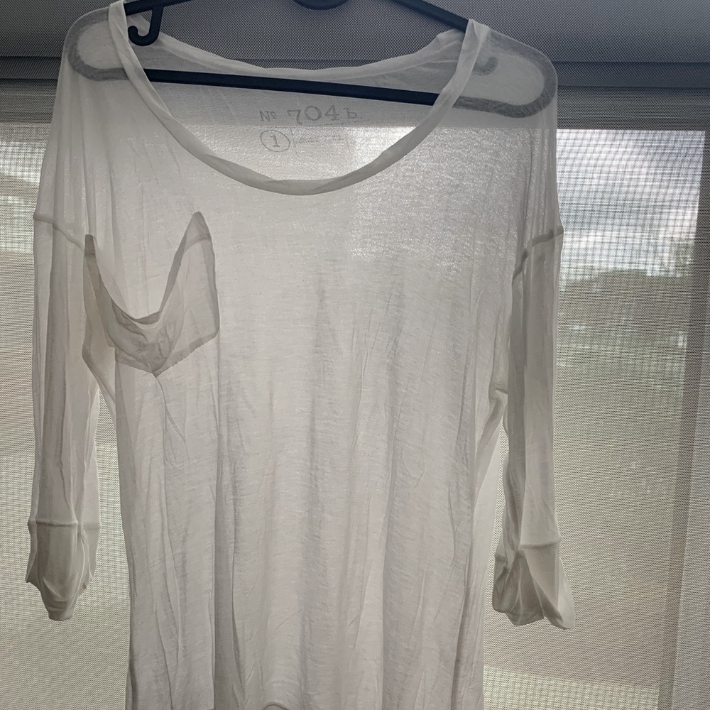No 704b white cashmere and cotton shirt